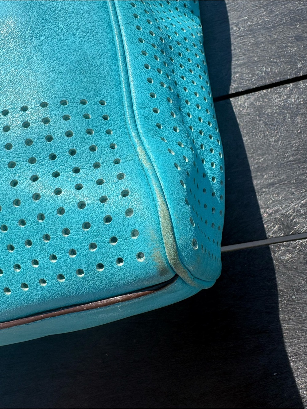 Coach Legacy Perforated Mini Tanner Bag in Robin Blue - Picture 9 of 10